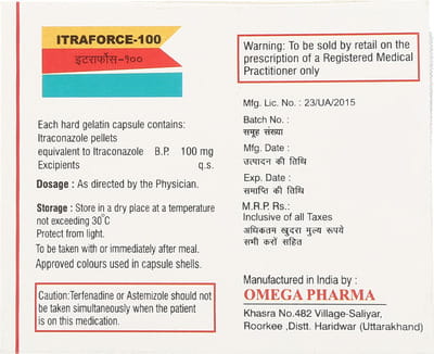 Itraforce 100mg Strip Of 4 Capsules