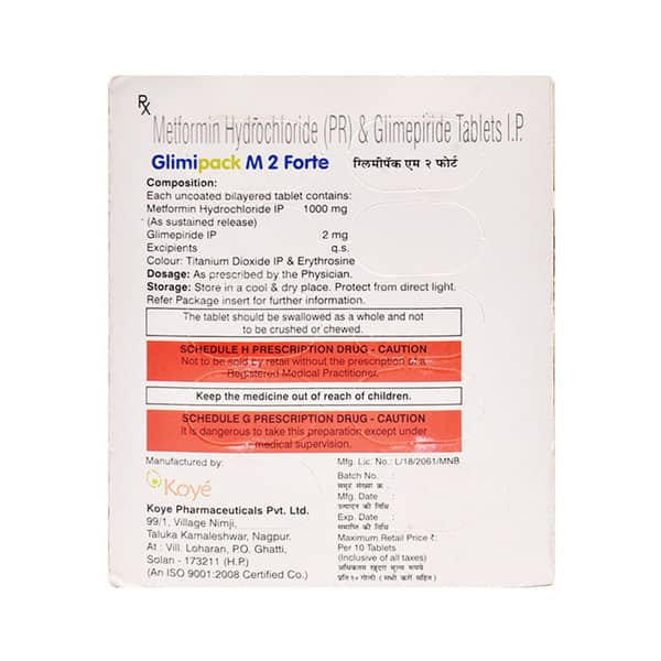 Glimipack M2 Forte Strip Of 10 Tablets
