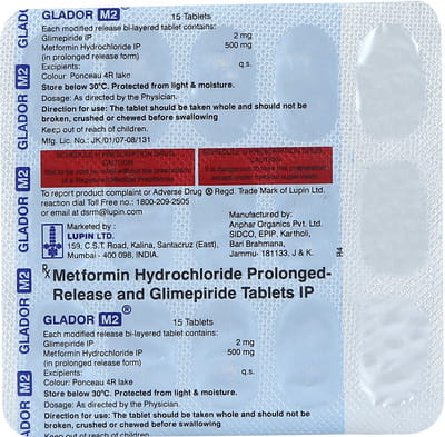 Glador M 2mg Strip Of 15 Tablets
