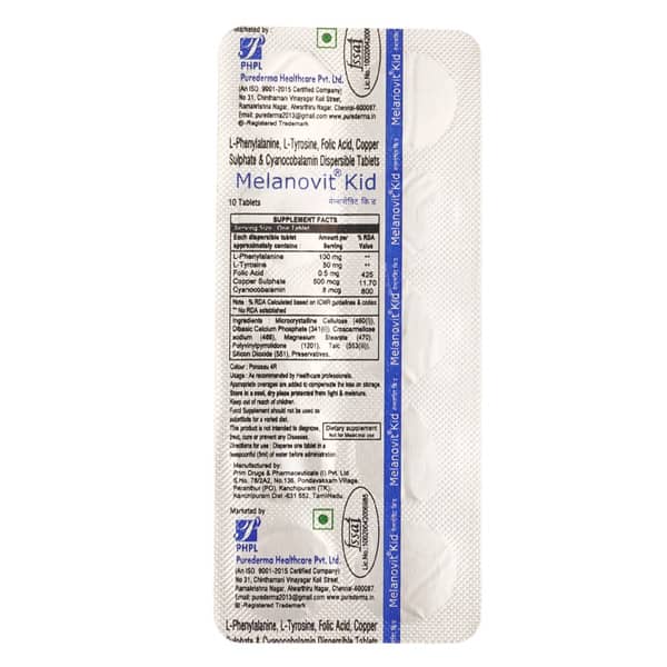 Melanovit Kid Strip Of 10 Tablets