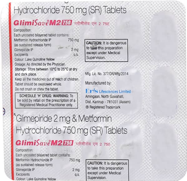 Glimisave M 2/750Mg Strip Of 15 Tablets