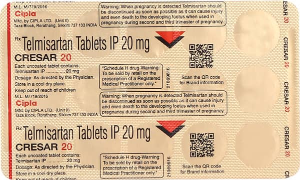 Cresar 20mg Strip Of 15 Tablets