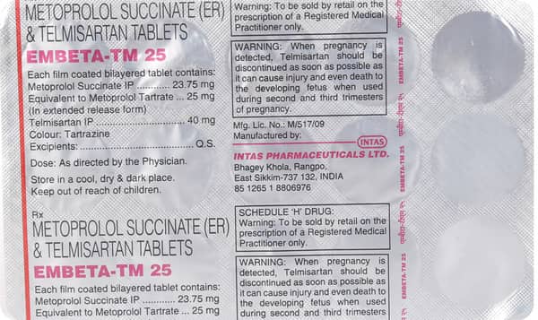 Embeta Tm 25mg Strip Of 15 Tablets