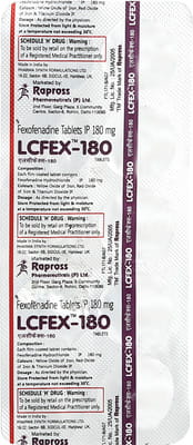 Lcfex 180mg Strip Of 10 Tablets