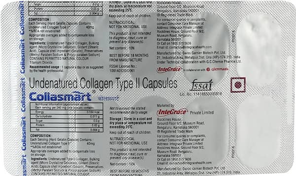 Collasmart 40mg Strip Of 10 Capsules