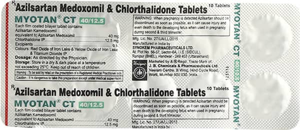 Myotan Ct 40mg/12.5mg Strip Of 10 Tablets
