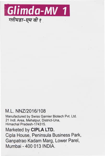 Glimda Mv 1mg Strip Of 10 Tablets