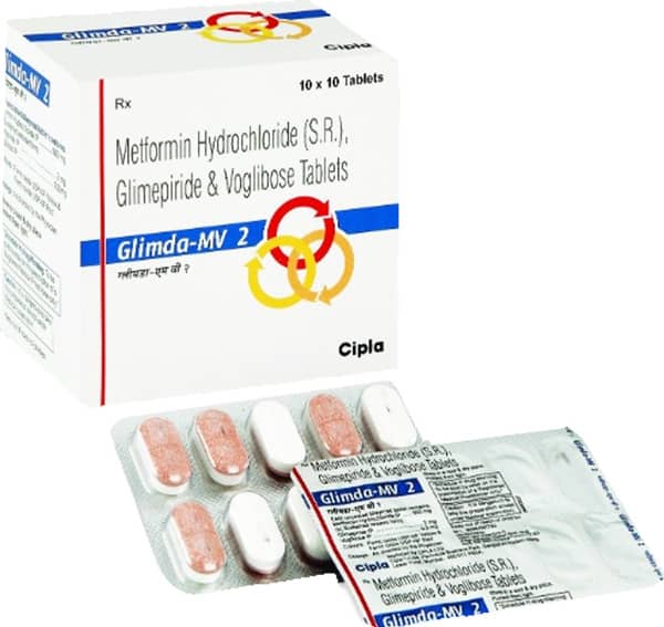 Glimda Mv 2mg Strip Of 10 Tablets