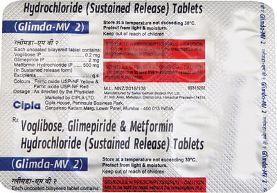 Glimda Mv 2mg Strip Of 10 Tablets