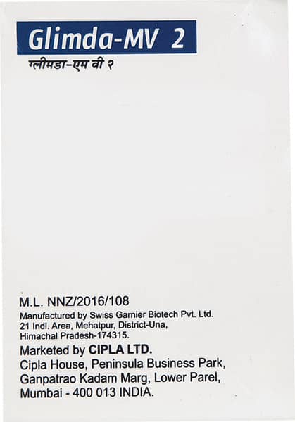 Glimda Mv 2mg Strip Of 10 Tablets