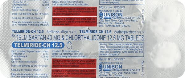 Telmiride Ch 12.5Mg Strip Of 10 Tablets