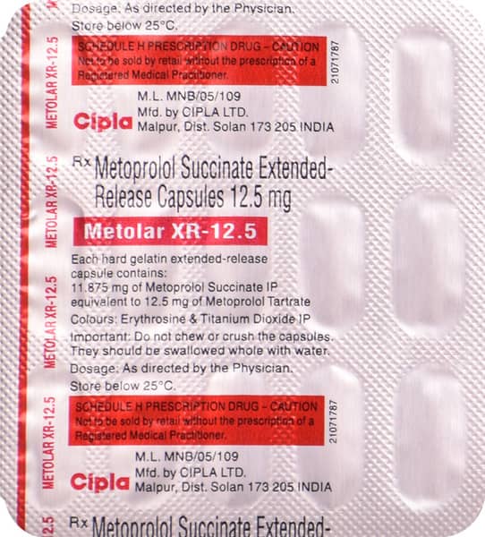 Metolar Xr 12.5mg Strip Of 15 Capsules