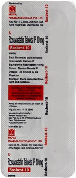 Rosbest 10Mg Strip Of 10 Tablets