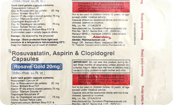 Rosave Gold 20mg Strip Of 10 Capsules