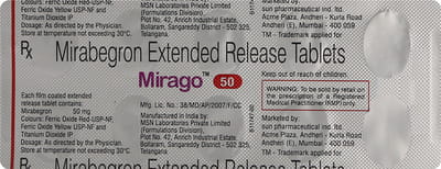Mirago 50mg Strip Of 10 Tablets