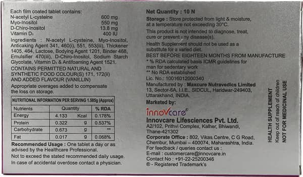 Nac Innovfol Strip Of 10 Tablets