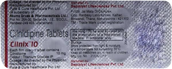Cilnix 10mg Strip Of 10 Tablets