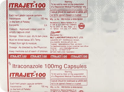 Itrajet 100mg Strip Of 10 Capsules