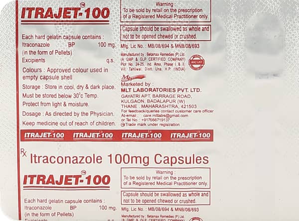 Itrajet 100mg Strip Of 10 Capsules