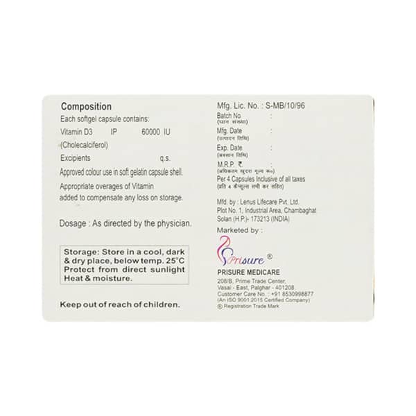 Ezyrol D3 60k Strip Of 4 Capsules