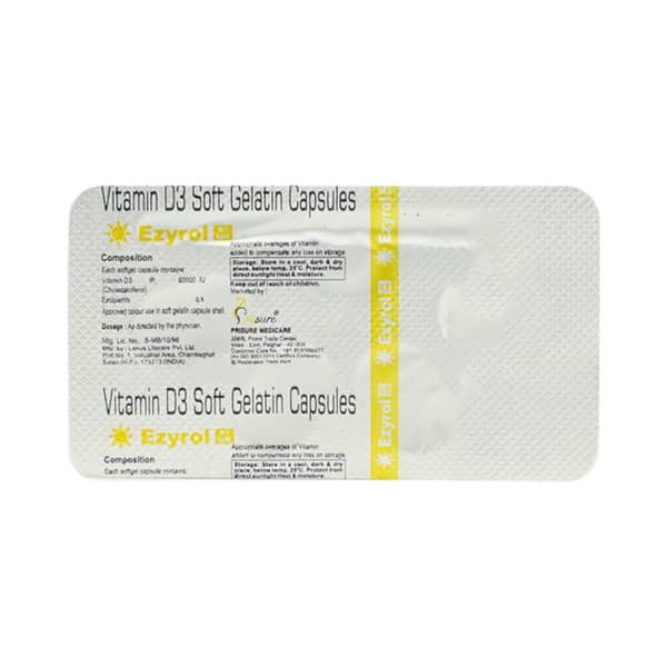 Ezyrol D3 60k Strip Of 4 Capsules