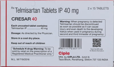 Cresar 40mg Strip Of 15 Tablets