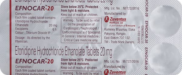 Efnocar 20mg Strip Of 10 Tablets