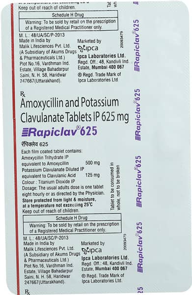 Rapiclav 625 Tablet