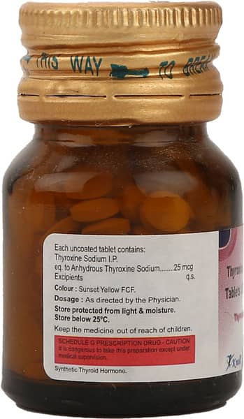 Thyroxinol 25mcg Bottle Of 100 Tablets