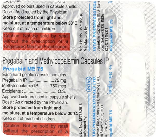Pregabid Me 75mg Strip Of 15 Capsules