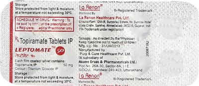 Leptomate 50mg Strip Of 10 Tablets