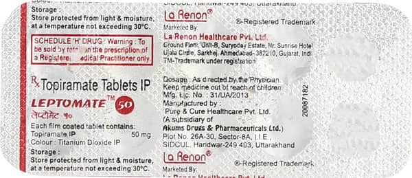 Leptomate 50Mg Strip Of 10 Tablets