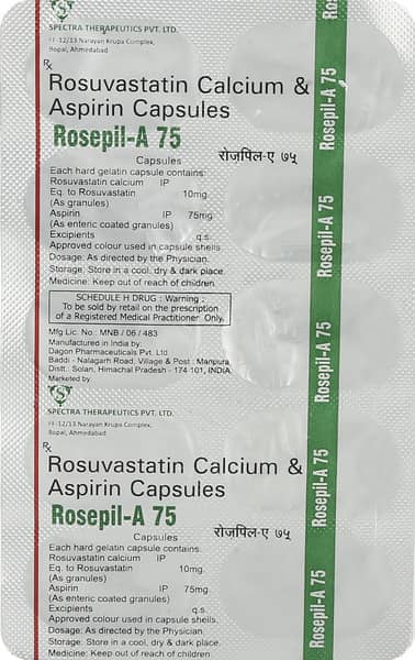 Rosepil A 75mg Strip Of 10 Capsules: Uses, Side Effects, Price & Dosage ...