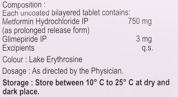 Glimisave M 3mg/750mg Strip Of 15 Tablets
