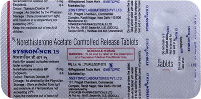 Sysron Ncr 15mg Strip Of 5 Tablets