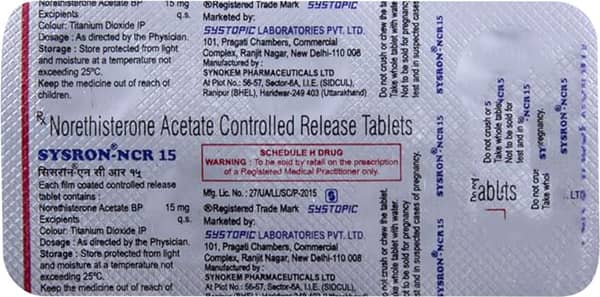 Sysron Ncr 15mg Strip Of 5 Tablets