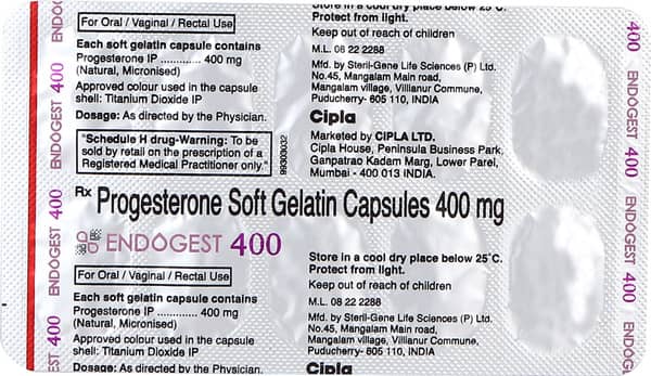 Endogest 400mg Strip Of 10 Capsules