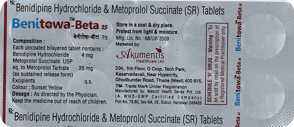 Benitowa Beta 25mg Strip Of 10 Tablets