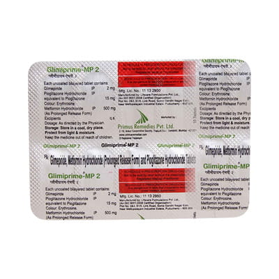 Glimiprime Mp 2mg Strip Of 10 Tablets