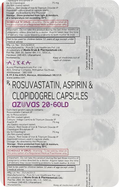 Azuvas Gold 20Mg Strip Of 10 Capsules