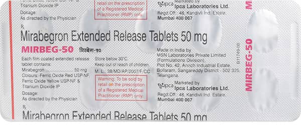 Mirbeg 50mg Strip Of 10 Tablets