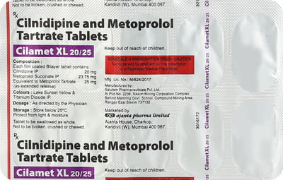 Cilamet Xl 20mg/25mg Strip Of 10 Tablets