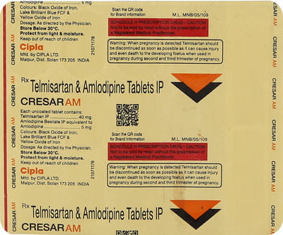 Cresar Am 40mg Strip Of 15 Tablets