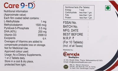 Care 9 D Strip Of 10 Tablets