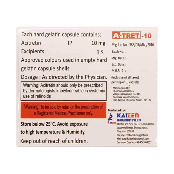A Tret 10mg Strip Of 10 Capsules
