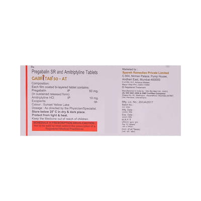 Gabritab At 50mg Strip Of 10 Tablets