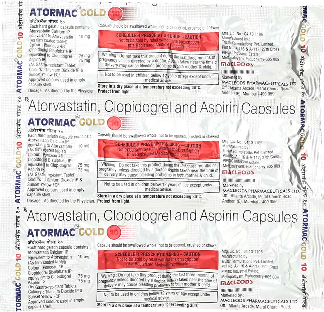 Atormac Gold 10mg Strip Of 15 Capsules: Uses, Side Effects, Price ...