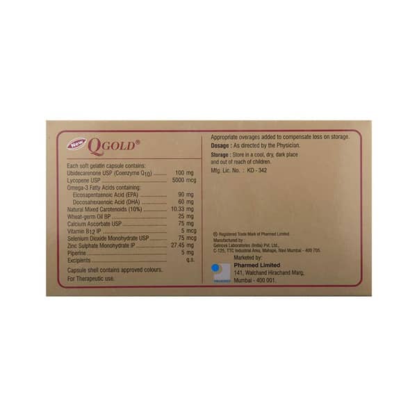 New Q Gold Strip Of 10 Softgel Capsules