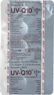 Uv Q 10 Strip Of 10 Tablets