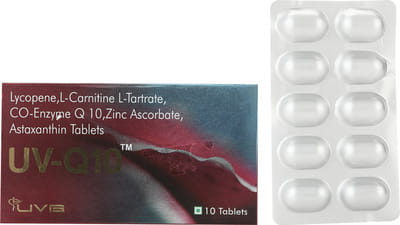 Uv Q 10 Strip Of 10 Tablets